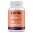 BESTVITE SAM-e 200mg Stabilizat (60 capsule vegetariene) - Ușor de înghițit Forma capsulei - Nu este nevoie de haină enterică - Nu este nevoie de dioxid de titan - fără Stearet - Vegan - Non OMG - Gluten Free