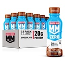 Muşchi Lapte Zero Proteine Shake, Ciocolată,20g Proteină, Zero Zahăr, 100 Calorii, Calciu, Vitamine A, C & D, 4g Fibră, Energizant Snack, Antrenament de recuperare, Ambalaj mai Vary,11.16 Fl Oz (Pachet de 12)