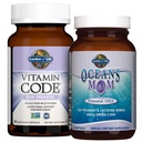 Gradina de viata Multi Natal + DHA Bundle: Cod vitamine Raw Prenatal Multivitamine cu Folat, 90 Capsule vegetariene Plus Oceane Mama DHA O dată pe zi, 350 mg ulei de pește DHA, 30 Softgels căpșuni