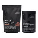 Sports Research® Creatine Monohidrat (1.1 LBS) şi proteine olandeze de ciocolată Whey (5.42 LBS), Duo dinamic pentru Lean Muscle Building, performanţă îmbunătăţită şi de recuperare a forţei şi antrenamentului