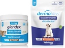 Vetnique Labs Dermabliss Alergia Chews 30 Ct și Glandex Anal Gland Suport Chews 60 Ct Bundle Dog Vitamine & Suplimente, Anal Gland Dog tratează cu probiotice, Alergii Dog Tratamentul pielii Soft Chew