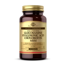 Solgar Glucosamină Acid hialuronic Chondroitin MSM, 120 comprimate - Sprijină articulații sănătoase - Sprijină gama de mișcare și flexibilitate - Extra Putere, Shellfish gratuit - non-GMO, gluten gratuit - 40 Serviri