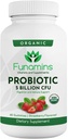 Gume probiotice organice, 5 miliarde CFU per servire, 60 Conte, Vegan, Sprijină Sănătate Digestivă și Apărare Imună, pentru femei și copii; Aroma de căpșuni