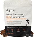 Auri Super Mushroom HSN Gumries - Hair Skin and Nails Gummies Funcţionale Ciuperci Supliment - cu Wild Chaga, Clorofill, Lutein şi Astaxantină - 60 Orange Citrus Gummies