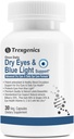 Trexgenics Dry Eyes & Blue Light Support Once Daily Vegetarian Formula cu lutein 10mg, Zeaxantină 2mg, Bilberry, Ginkgo, Pine Bark, Vitamina C, Zinc & Vitamina A (30 Veg Capsule)