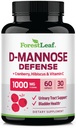 ForestLeaf D Mannose 1000mg capsule - D- Mannose cu Cranberry, Hibiscus & VIT C, Tract urinar Sănătate pentru femei și bărbați, Organic DMannose pastile pentru UTI, Utile de asistență pentru sănătate și vezica urinară 60 capsule
