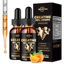 2 Pack Creatine HCL Picături lichide pentru bărbați și femei, 1500 mg Creatină lichidă clorhidrat, Absorbție ridicată, 2 Fl Oz, aromă de portocale fără zahăr