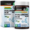 BIO KRAUTER Acid hialuronic Gummies w/Vitamina C - 250 mg - 60 Vegan Chews - Suplimente cu acid hialuronic - Pectin-Based