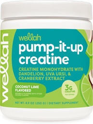 Creatura Wellah pentru femei (50 Serviri, lămâie de nucă de cocos) - Creatină Monohidrat cu extract de pătrunjel și afine