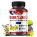 CorTISOL Shield 9-in-1 -Magnesium + Ashwagandha cu fosfatidilserină, L-Theanine, St. John's Wort, Rhodiola Rosea - Relaxation Support, Hormone Balance - USA Made (180 Count of 1)