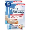 Baruri de proteine pure, proteine mari, gustări nutritive pentru a sprijini energia, zahăr scăzut, gluten gratuit, căpșuni Iaurt grecesc, 6 Baruri Fiecare 1.76 Oz, pachet de 2