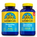 Natura's Life Nourishing Monolaurin 1000mg 250ct și protejarea zinc picolinat 30mg 250ct - Gut Health and Immune Supplements - Monolaurin de nuci de cocos brute, Chelated Zinc - 60-Day Guarantee