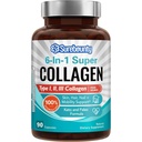 Multi Colagen Complex, Tip I, II, III, 6-in-1 Super Colagen cu vitamina C, Acid hialuronic, Biotin, Turmeric, Pepper Negru, Keto, 90 capsule