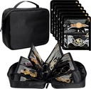 Caz de organizare a bijuteriilor de călătorie, Jewelry Bags for Traveling, Binder bijuterii cu 24 Pcs pungi clare Zipper Velvet pentru depozitarea cercei, inele, colier, brățară, ceas (negru)