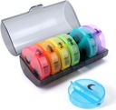 Weekly Pill Organizator de 2 ori pe zi, Travel Pill Box 7 Ziua, AM PM de două ori pe zi Pilula Case, Portabil Daily Vitamine Organizatori pentru Medicamente, Vitamine, Ulei de pește, Suplimente (Multi-Color)