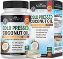 Capsule de ulei de nucă de cocos 2000mg - organic pure extra virgină Nerafinat la rece presat MCT bogat & non-GMO pentru sănătos piele unghii suport de crestere a parului Digestie anti imbatranire - 120ct (2 lună de aprovizionare)