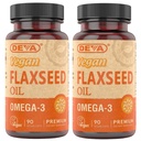 DEVA Organic Vegan Vitamine ulei de semințe de in - bogat în Omega-3, rece-Presat și nerafinat - 90 capsule, 2-pack