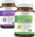 Adrenal & St. John's Wort (4-Month Supply) Mood Harmony Pack - Adrenal Support with L-Tyrosine (120 Capsule) & St. John's Wort with Powerfil 900mcg Hyperacin 500mg per Capsule (120 capsule)