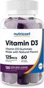 Nutricost Vitamin D3 Gummies 5,000 IU (125mcg), 120 Gummies - Mixed Berry Flavored, 60 Servings