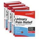 LEADER durere urinară Relief Putere maximă, Relief rapid de durere UTI, Burning & Urgenţă, Infecţii ale tractului urinar Relief, Fenazopiridină clorhidrat 95 mg, 30 comprimate, 4-pack