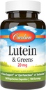 Carlson - Lutein & Greens, 20 mg, Vision Support & Eye Function, Antioxidant, 180 Capsule vegetariene