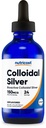 Nutricost Silver coloidal 4oz - Sticle de sticlă albastru de cobalt, argint coloidal bio-activ