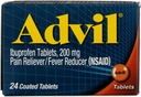 Caplete acoperite cu Advil Ibuprofen Comprimate filmate, 200 mg, 24 Ct 1,1 oz (4 Ambalaj) (Bundle)