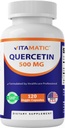 Vitamatic Querbetin 500 mg, 120 capsule vegetariene (non-GMO, gluten gratuit, Vegan) - sprijină sănătatea cardiovasculară