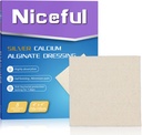 Silver Calciu Wound Dressing 4X4, HSA FSA eligibile, foarte absorbant Ag Silver Calciu Alginate Rana Rochie Pad-uri moale, 5 buc