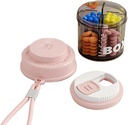 Pink Pill Box pentru femei Purse, cutie de pastile mici, Organizator de pastile de călătorie, 4 compartimente pentru sticle de pastile, se potrivește în buzunar, Papuci de mână Organizator, Caz Pilula de călătorie (Pink)