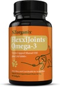 FlexxiJoints Omega-3 Hip și Supliment comun • Green-Liped Mussel Omega-3 Ulei pentru câini • 100% Noua Zeelandă verde-Lipped Mussels (60 Softgels)