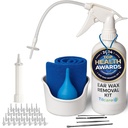 Ureche instrument de îndepărtare a urechii de Tilcare - Sistemul de irigare a urechii Flushing pentru adulți și copii - Kit de curățare a urechii perfect - Include bazin, siringe, Curette Kit, Prosop și 30 Sfaturi de unică folosință