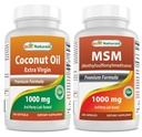 Cele mai bune naturale Extra Virgin ulei de cocos 1000 mg & MSM 1000 mg