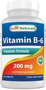 Cel mai bun Naturals Vitamina b6 200 mg pentru adulți, 120 comprimate (120 număr de 1)