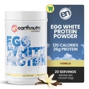 EarthNutri - Ou alb pulbere de proteine Suplimentul pentru Pre, Intra sau Post Antrenament, 26g de proteine per servire, Sprijină puterea musculară & recuperare, Fără aditivi artificiali - Vanilla 20 Serviri (640g)