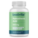 Acid pantotenic BESTVITE 500 mg (Vitamina B5) (240 Capsule vegetariene) - Fără Steare - No Gelatină - No Silicat de calciu - Vegan - Non OMG - Gluten Free