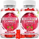 Berberine Gummie cu Ceylon Scorțișoară 1500mg mare Potenta Berberina HCL Supliment pentru Immun și suport metabolic, Sugar Free, Raspberry Flavor - 120 Conte