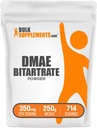 BulkSupplements.com DMAE Bitartrate Powder - Dimetilaminoetanol Bitartrat, DMAE Supliment - Neflavorat & Gluten Free, 350 mg per Serving, 250g (8,8 oz) (Pachet de 1)