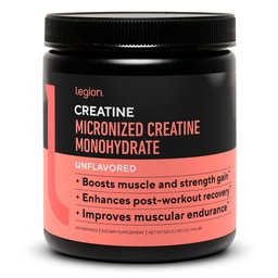 LEGION Micronized Creatin Monohidrat Supliment - Cretină Pudră curată pentru musculare Gain & Post Workout Recovery - Micronited Creatine Supplement for Maximum Absorbtion (100 Servings, Unflavored)