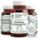 Natural Nutra Evening Primrose Suplimentul de ulei de acid gras, Nervi de sănătate, ajută la reducerea Blemishes pielii, Secretele corpului de echilibru, Promovarea sănătății inimii, Claritatea pielii, 500 mg, 90 Softgels