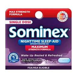 Sominex Comprimate de somn pe timp de noapte, Formula de rezistență maximă, doză unică, Asortate, 16 Număr