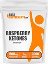 BulkSupplements.com Cetone de zmeură pulbere - supliment de cetone zmeură, sursă antioxidant - pentru suport energetic, gluten gratuit, 500 mg pe servire, 1kg (2,2 lbs) (Pachet de 1)