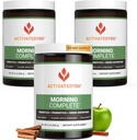 ACTIVATEYou Morning Complete Daily Wellness Greens Superfood Drink Mix for Gut Health w/Prebiotice, Probiotice, Antioxidanti, Green Superfoods, 10 miliarde CFUs (3 Pack, Apple Scorțișoară)