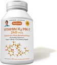 ANDREW LESSMAN Vitamina K2 MK7 240 mcg 60 Softgels - esenţială pentru utilizarea sănătoasă a calciului, promovează Optimum Skeletal, Heart and Arterial Health. Fără aditivi. Small Easy to Swallow Softgels
