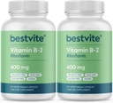 BESTVITE Vitamina B-2 (Riboflavin) 400 mg (240 Capsule vegetariene) (120 x 2) - No Steares - Vegan - Non OMG - Gluten Free