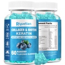 Biotin Gummies 15000mcg cu Colagen pentru adulti Femei si barbati - par, Piele si unghii Gume cu Biotin - Colagen pentru Femeie - Vegan, non-GMO, Vitamine de par - 60 Conte, 1 Pack