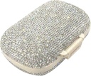 Bling Diamond Pill Organizator cu 8 Compartimente,Daily Travel Portable Pill Case Dublu Sided Rinstone Pilula cutie pentru Vitamina / Cod de ulei de ficat Kit (Silver)