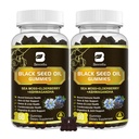 Black Seed Oil & Sea Moss Gummies, 2Pack Irish Sea Moss Gummies cu ulei de semințe negru, extract Ashwagandha, Elderberry, Turmeric, Vitamina C, Vitamina D3 - Suport imun, Articulații, Digestion, Păr și piele