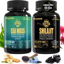 Geloo Superfood Supplement Bundle - 90 Count Sea Moss Capsule (Sea Moss, Black Seed Oil) & 90 Pure Capsule Shilajit (Shilajit, Ashwagandha) - 1 ambalaj