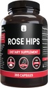 INGREDIENTE ORIGINALE Pure Rose HIPS (365 capsule) No Magneziu or Rice Fillers, Always Pure, Lab Verified